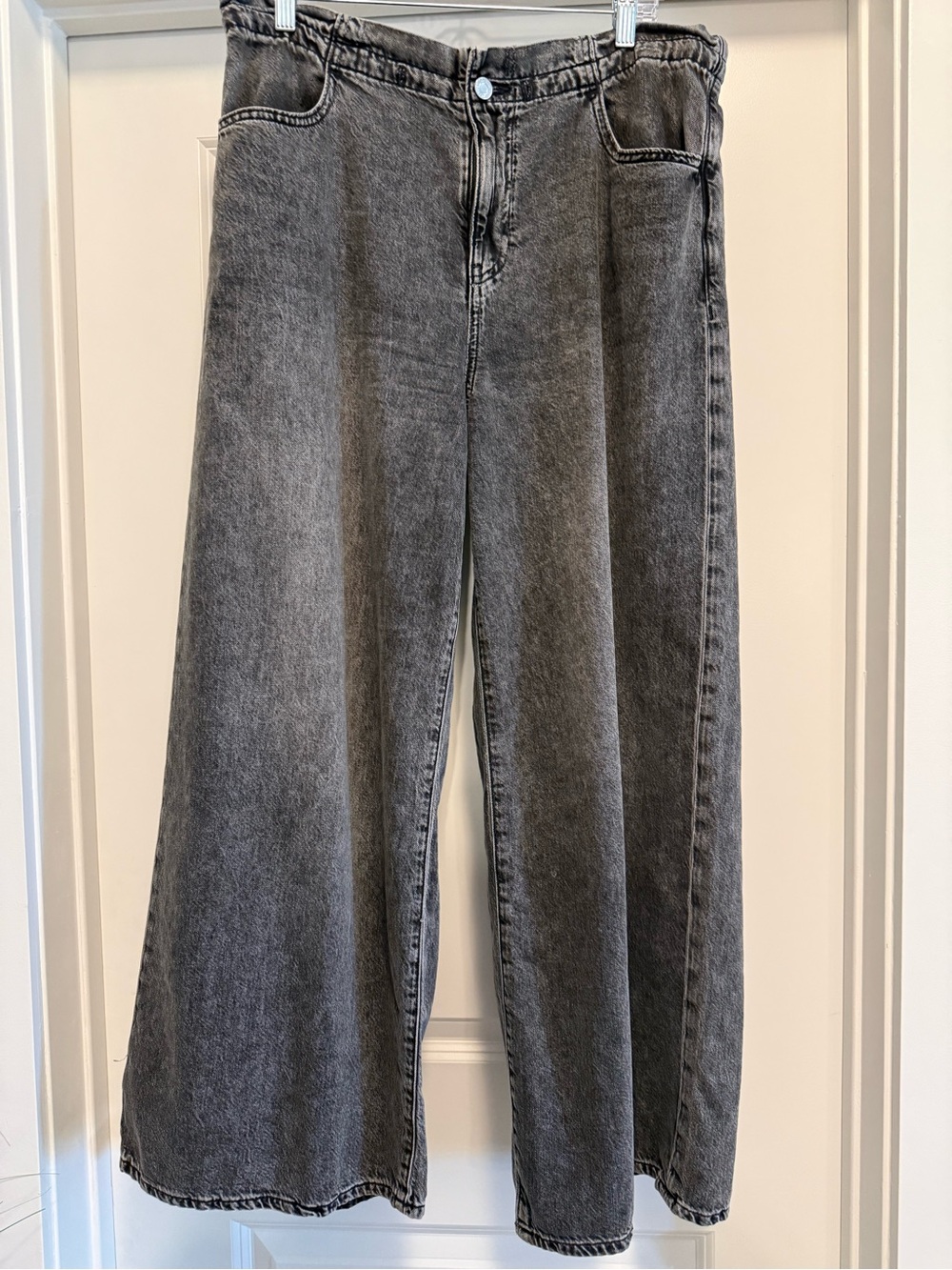 GAP Superlight Wide-Leg High-Rise Gray Denim Jeans